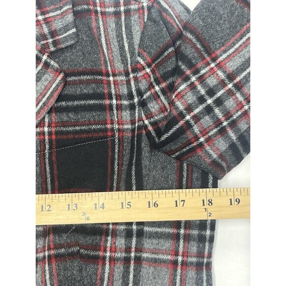 Talbots Vintage Gray Red Plaid Wool Blend Blazer Jacket Buttons Women's Sz 12P - Picture 9 of 12